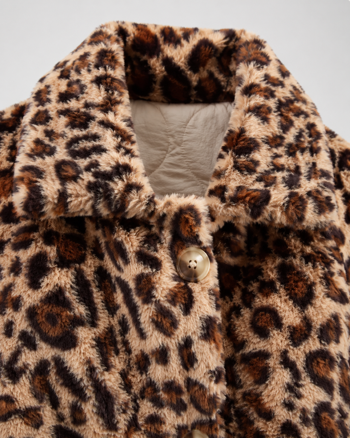 Women's Reversible Leopard Print Jacket – Quilted Button Front