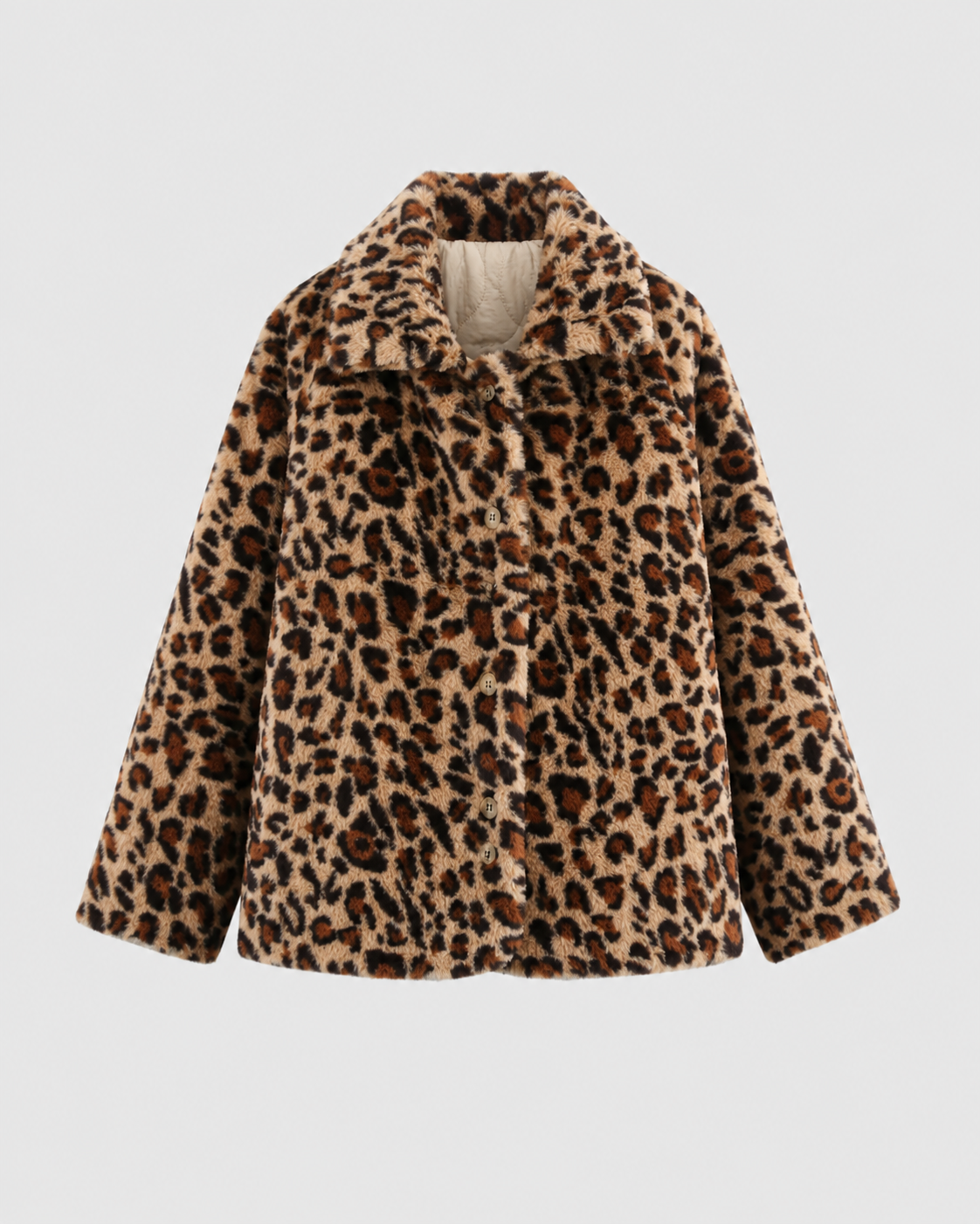 Women's Reversible Leopard Print Jacket – Quilted Button Front