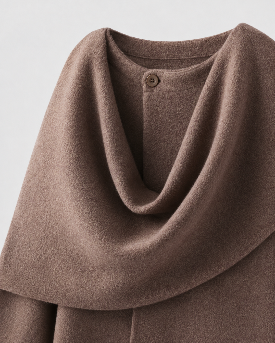 Women's Draped Scarf Coat – Cape Collar Boxy Fit