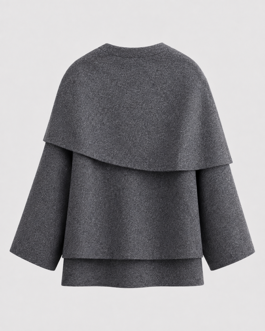 Women's Draped Scarf Coat – Cape Collar Boxy Fit