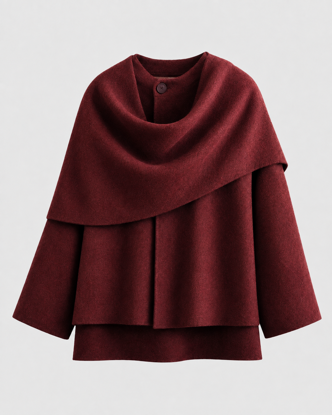 Women's Draped Scarf Coat – Cape Collar Boxy Fit
