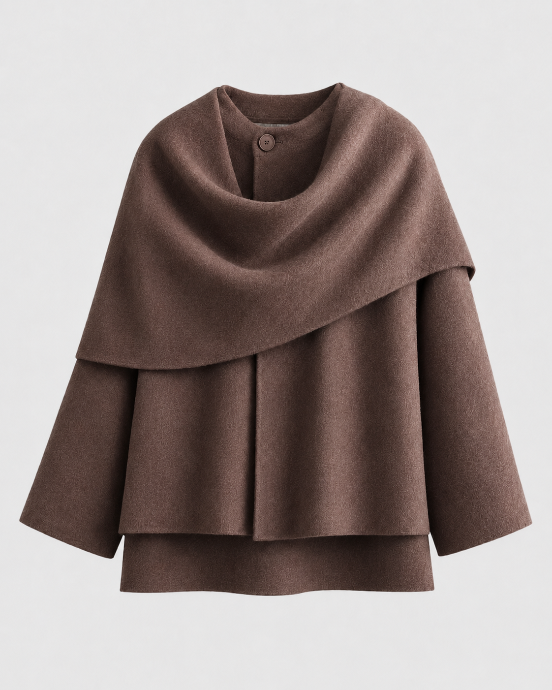 Women's Draped Scarf Coat – Cape Collar Boxy Fit