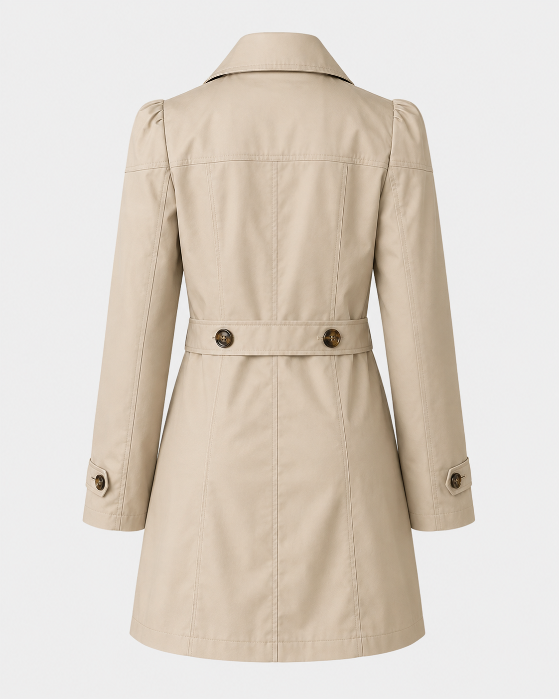 Women's Single Breasted Short Trench Coat – Notched Lapel