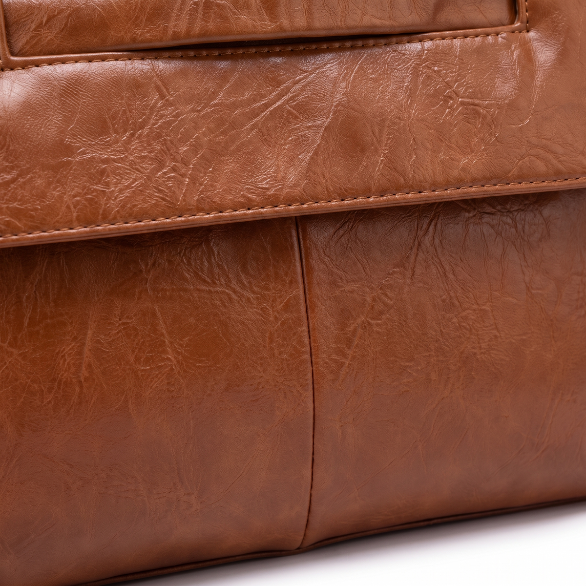 Washed Faux Leather Envelope Clutch for Women, Cognac Oversized Clutch Bag