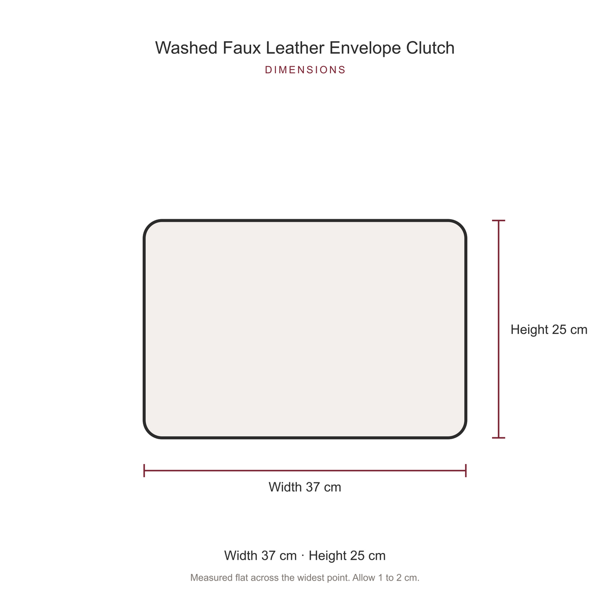 Washed Faux Leather Envelope Clutch for Women, Cognac Oversized Clutch Bag