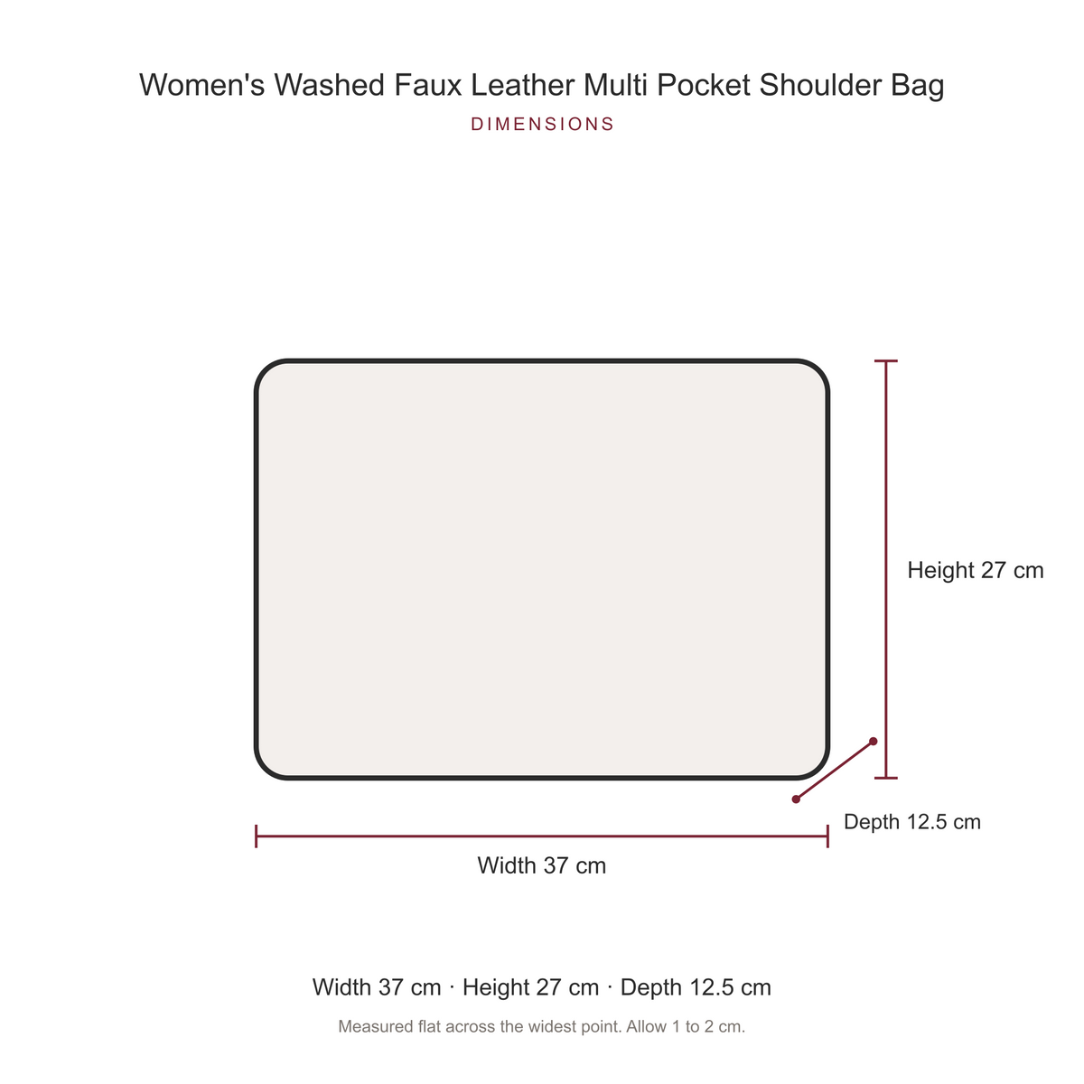 Washed Faux Leather Multi Pocket Shoulder Bag for Women, Black Y2K Bag