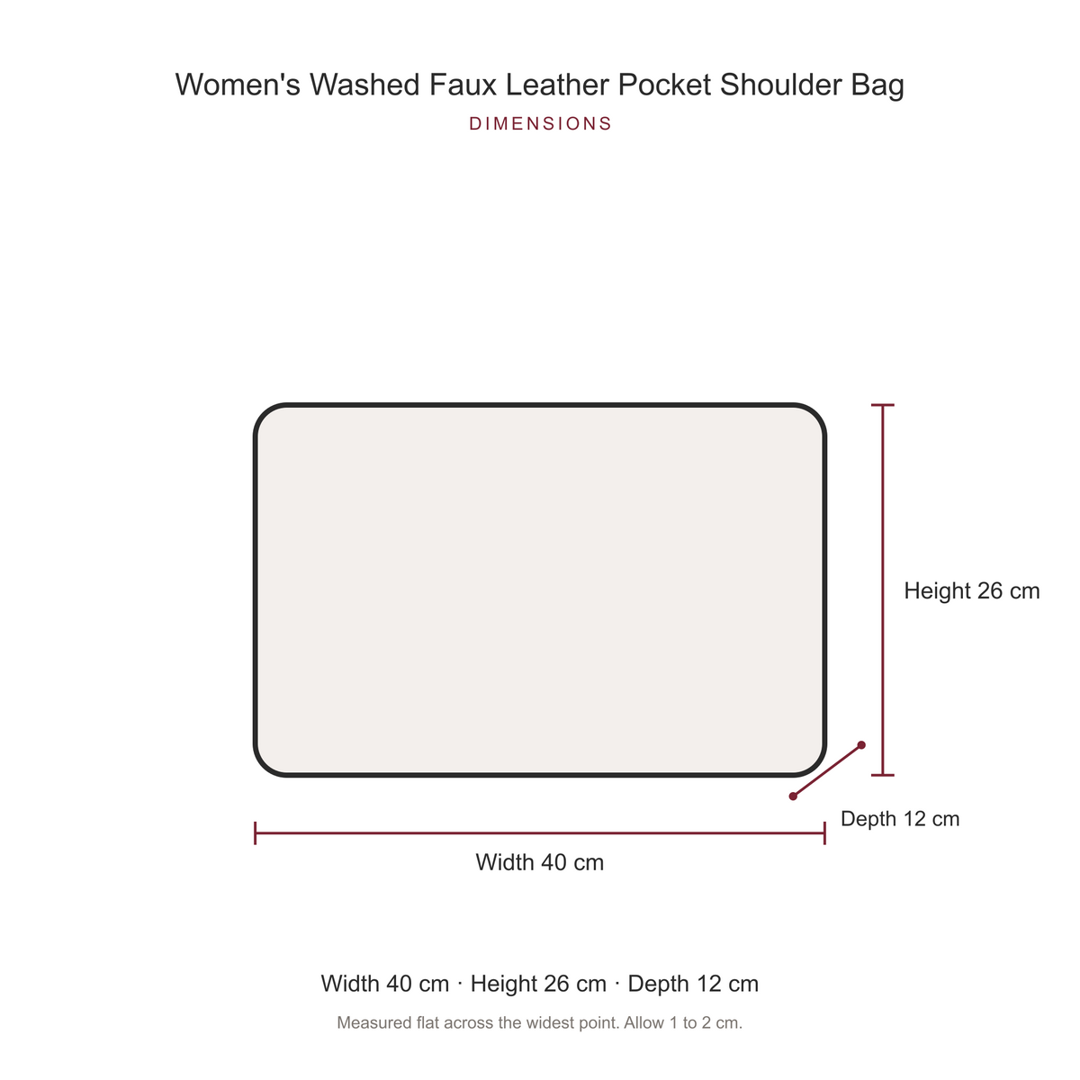 Washed Faux Leather Pocket Shoulder Bag for Women, Black Y2K Studded Bag