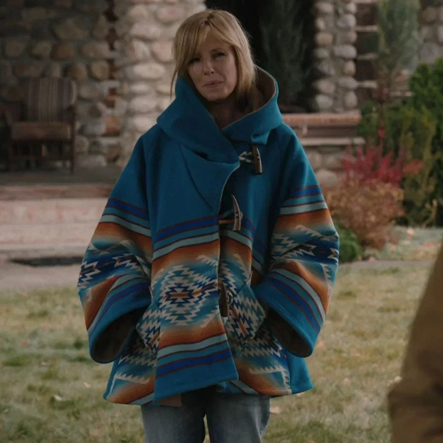 Yellowstone Beth Dutton Blue Hooded Coat
